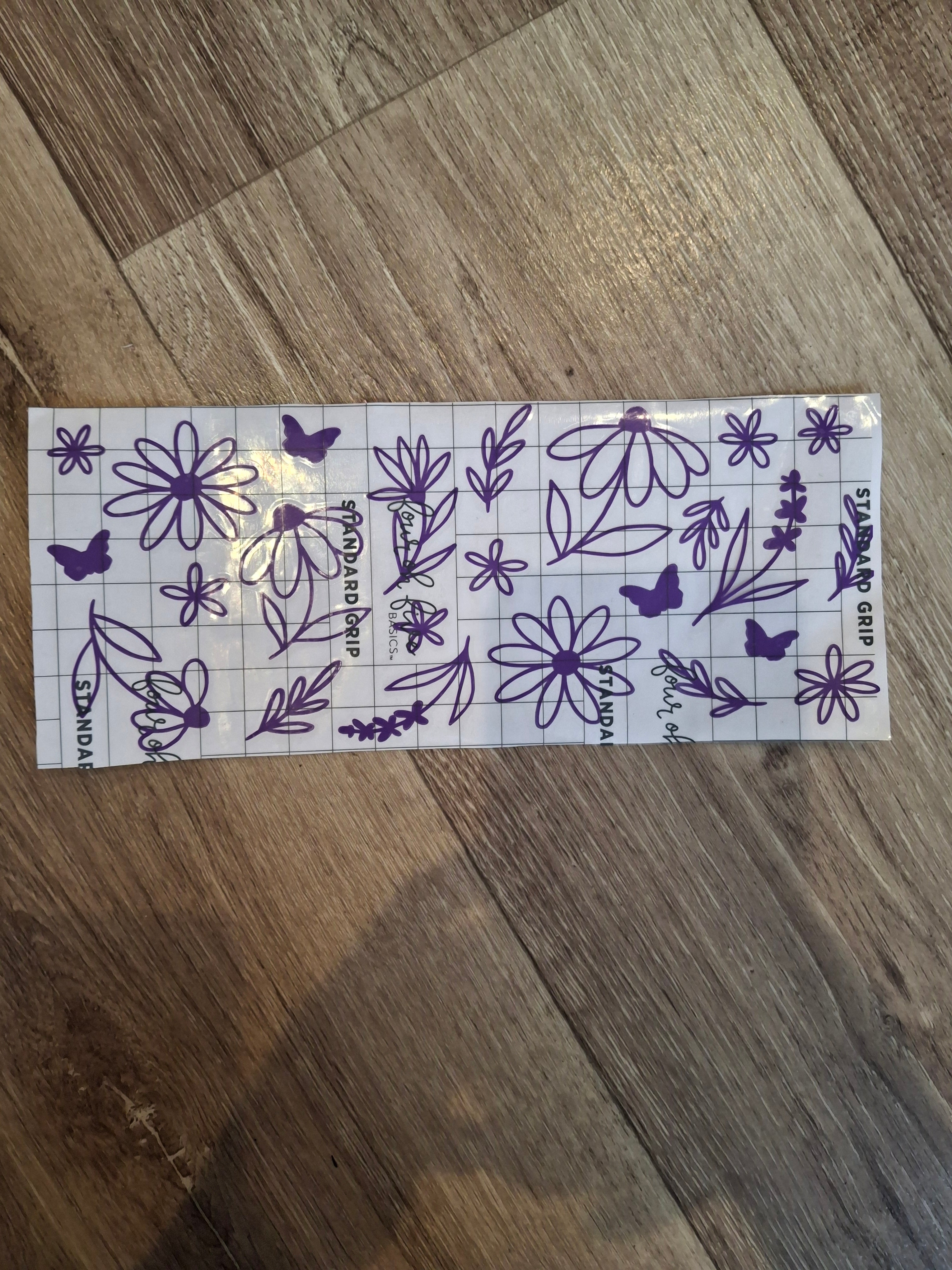 Purple flower 16oz cup wrap