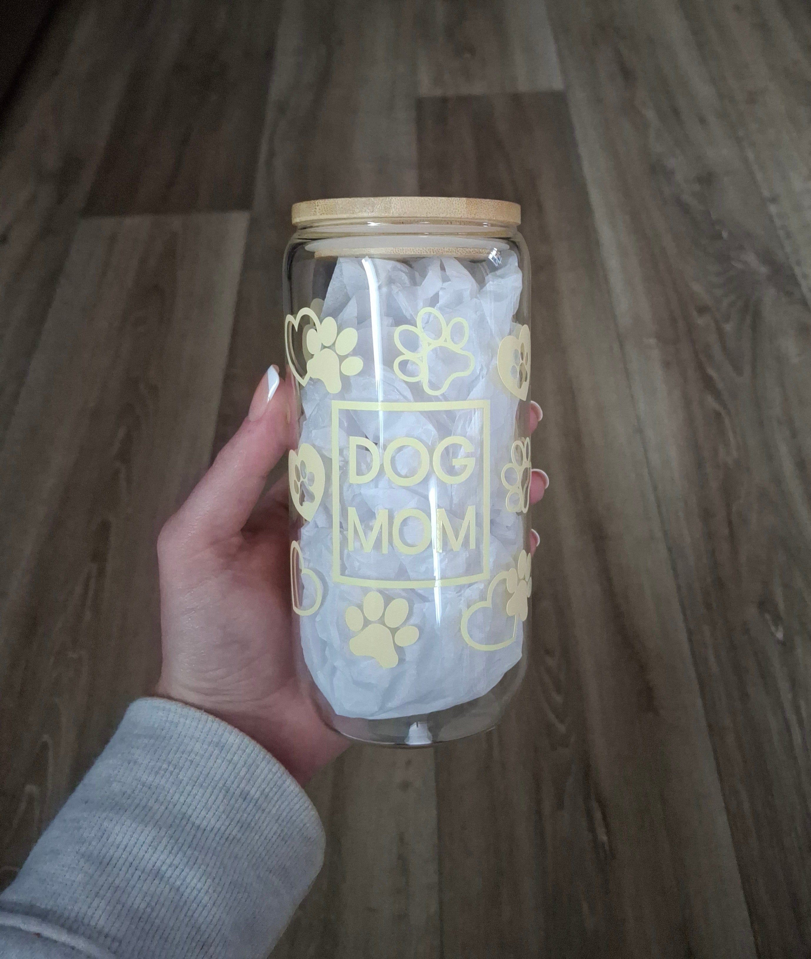 Dog Mom-16oz Glass Cup